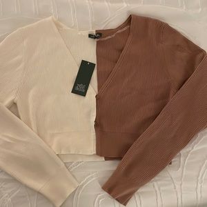Wild Fable Two Toned Cropped Cardigan